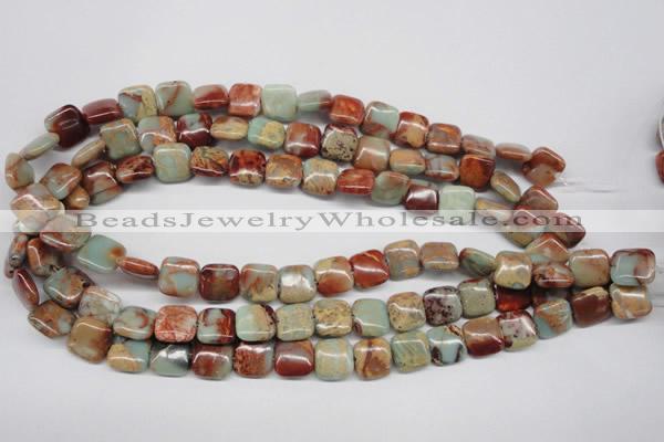 CNS103 15.5 inches 12*12mm square natural serpentine jasper beads