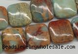 CNS106 15.5 inches 18*18mm square natural serpentine jasper beads