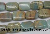 CNS145 15.5 inches 10*14mm rectangle natural serpentine jasper beads