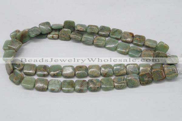 CNS16 16 inches 14*14mm square natural serpentine jasper beads