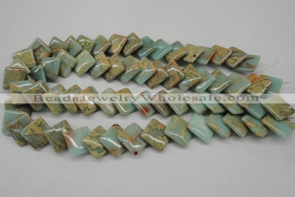 CNS180 15.5 inches 16*16mm diamond natural serpentine jasper beads