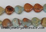 CNS186 15.5 inches 12*12mm triangle natural serpentine jasper beads