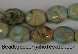 CNS188 15.5 inches 8*10mm oval natural serpentine jasper beads