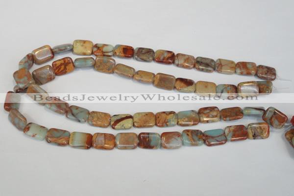 CNS194 15.5 inches 12*16mm rectangle natural serpentine jasper beads