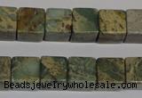 CNS210 15.5 inches 15*15mm cube natural serpentine jasper beads