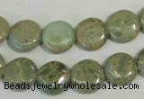 CNS230 15.5 inches 12mm flat round natural serpentine jasper beads