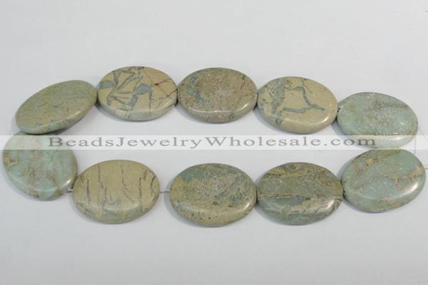 CNS246 15.5 inches 30*40mm oval natural serpentine jasper beads