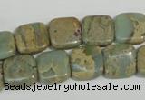 CNS250 15.5 inches 12*12mm square natural serpentine jasper beads