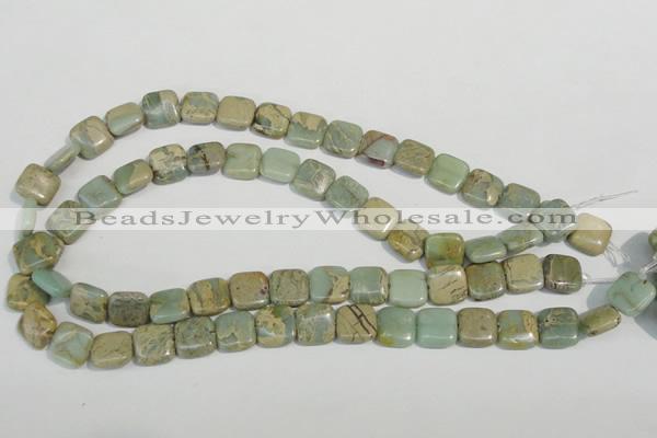 CNS250 15.5 inches 12*12mm square natural serpentine jasper beads