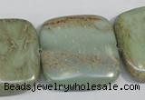 CNS252 15.5 inches 30*30mm square natural serpentine jasper beads