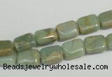 CNS254 15.5 inches 8*10mm rectangle natural serpentine jasper beads