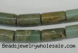 CNS275 15.5 inches 8*16mm tube natural serpentine jasper beads