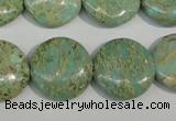 CNS284 15.5 inches 18mm flat round natural serpentine jasper beads