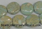 CNS286 15.5 inches 18mm flat round natural serpentine jasper beads