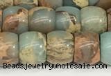 CNS307 15.5 inches 8*10mm rondelle serpentine jasper beads