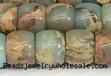 CNS308 15.5 inches 10*12mm rondelle serpentine jasper beads