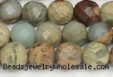 CNS341 15.5 inches 6mm faceted round serpentine jasper beads