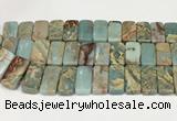 CNS353 7.5 inches 10*20mm rectangle double drilled serpentine jasper beads