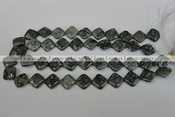 CNS430 15.5 inches 16*16mm diamond natural serpentine jasper beads