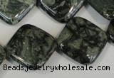 CNS432 15.5 inches 20*20mm diamond natural serpentine jasper beads