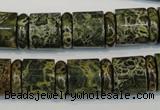 CNS518 15.5 inches 4*14mm rondelle & 12*14mm tube serpentine jasper beads