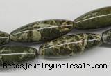 CNS519 15.5 inches 10*30mm rice natural serpentine jasper beads