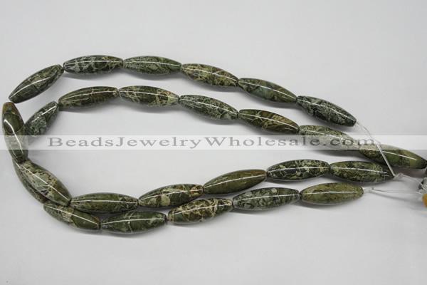 CNS519 15.5 inches 10*30mm rice natural serpentine jasper beads