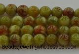 CNS601 15.5 inches 6mm round green dragon serpentine jasper beads