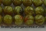 CNS603 15.5 inches 10mm round green dragon serpentine jasper beads