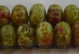 CNS615 15.5 inches 10*16mm rondelle green dragon serpentine jasper beads