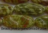 CNS636 15.5 inches 15*30mm oval green dragon serpentine jasper beads