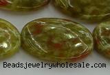 CNS637 15.5 inches 22*30mm oval green dragon serpentine jasper beads