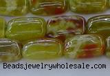 CNS670 15.5 inches 10*14mm rectangle green dragon serpentine jasper beads