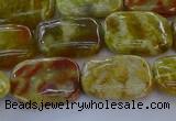 CNS671 15.5 inches 12*16mm rectangle green dragon serpentine jasper beads