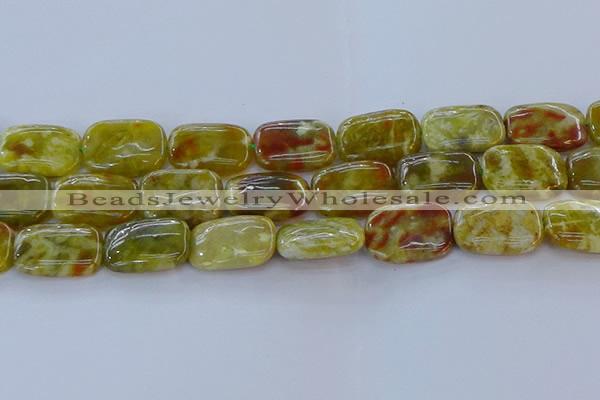 CNS674 15.5 inches 18*25mm rectangle green dragon serpentine jasper beads