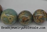 CNS69 15.5 inches 10mm - 22mm round natural serpentine jasper beads