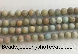 CNS708 15.5 inches 8mm round matte serpentine jasper beads