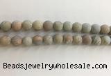 CNS709 15.5 inches 10mm round matte serpentine jasper beads