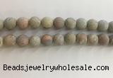 CNS710 15.5 inches 12mm round matte serpentine jasper beads