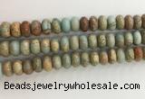 CNS716 15.5 inches 7*12mm rondelle serpentine jasper beads wholesale