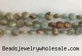 CNS720 15.5 inches 10mm flat round serpentine jasper beads wholesale