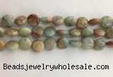 CNS721 15.5 inches 12mm flat round serpentine jasper beads wholesale