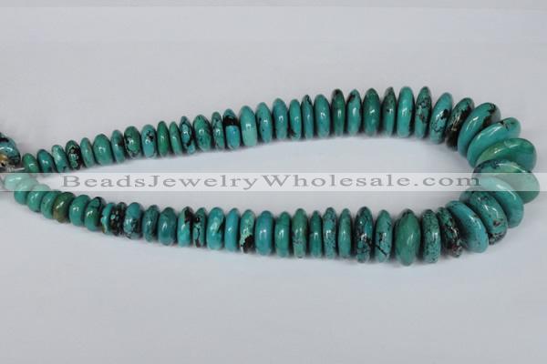 CNT11 16 inches multi-size rondelle natural turquoise beads wholesale