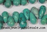 CNT230 Top-drilled 6*12mm - 8*18mm teardrop natural turquoise beads