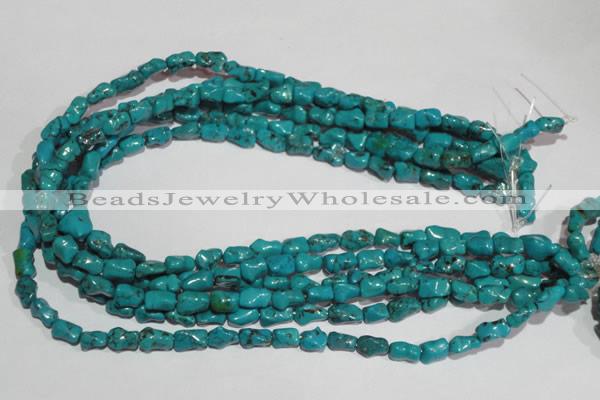 CNT237 15.5 inches 7*10mm bone natural turquoise beads wholesale