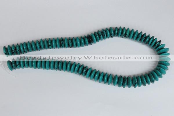 CNT27 16 inches 6*15mm rondelle natural turquoise beads wholesale