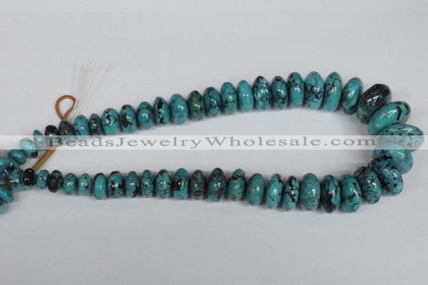 CNT31 16 inches multi-size rondelle natural turquoise beads wholesale