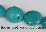 CNT36 16 inches 20*22mm oval natural turquoise beads wholesale