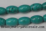 CNT369 15.5 inches 10*14mm rice turquoise beads wholesale