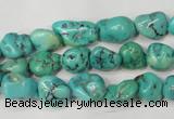 CNT380 15.5 inches 8*12mm nuggets natural turquoise beads